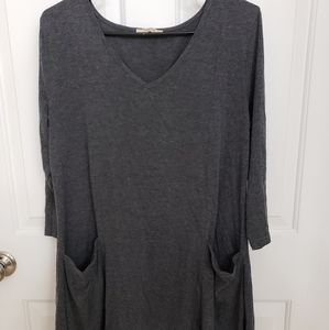 Timeson 3/4 Sleeve Tunic Dress with Pockets